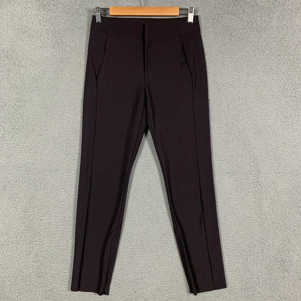 Athleta Stellar Trouser Pants Womens 4 Purple Dark Plum Slim Leg Stretch Travel